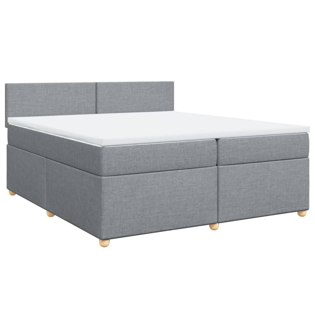 Bett Boxspringbett mit Matratze Hellgrau 200x200 cm Stoff