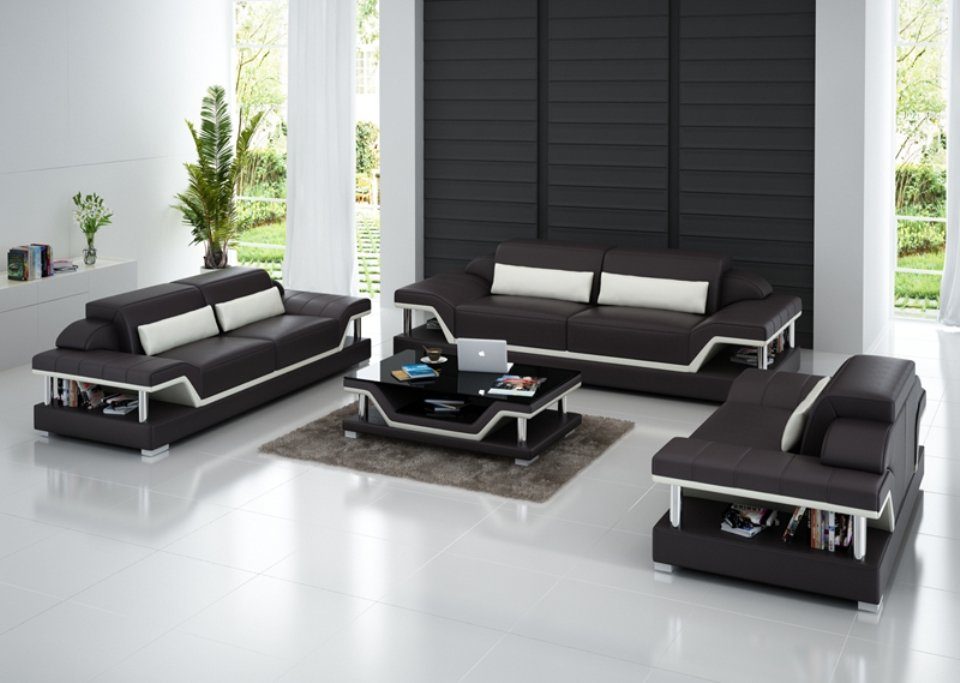Sitzer Europe Wohnlandschaft Neu, Leder JVmoebel Made in 3+2+1 Möbel Sofa luxus Weiße
