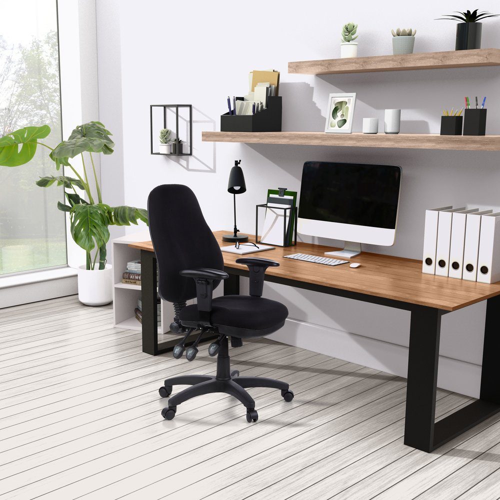 hjh OFFICE Bürostuhl PRO Drehstuhl Schreibtischstuhl Profi Schwarz ergonomisch ZENIT Stoff St), (1