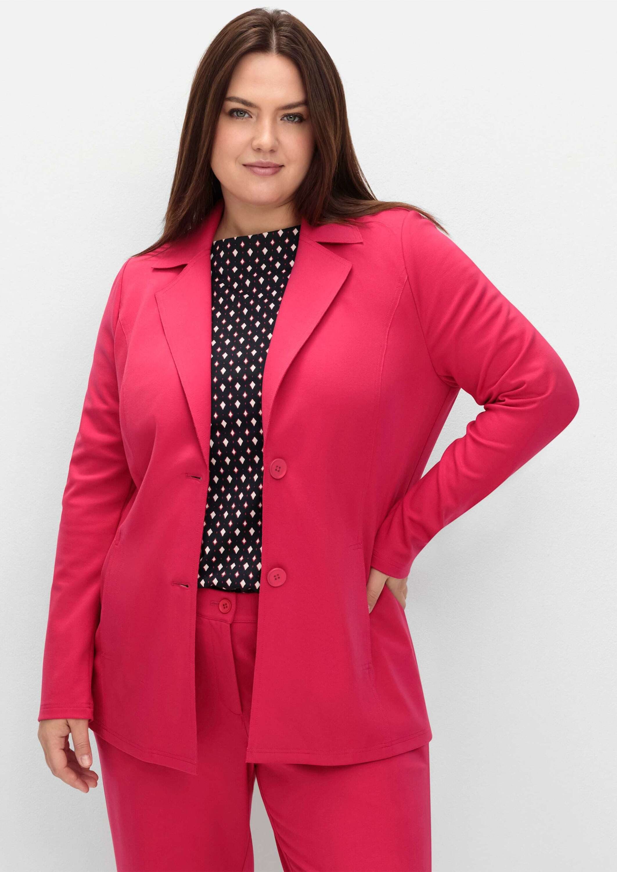 Sheego Jerseyblazer Sweatblazer Langarm günstig online kaufen