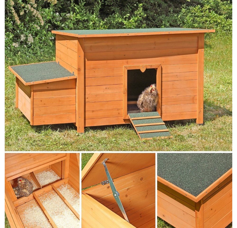Thumbnail - Melko Hühnerstall Hühnerstall Hühnernest aus Holz Hühner Käfig Legenest Kleintier Stall, Aufklappbares Dach