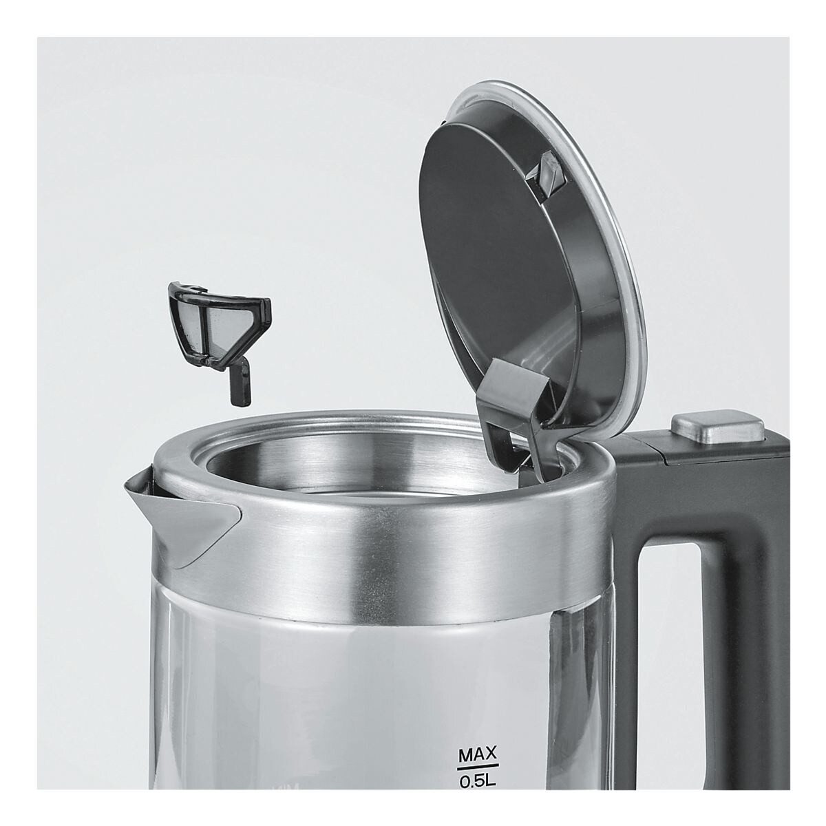 Severin Wasserkocher WK 3472, 0.5 l, 1100 W, aus Glas, 0,5 Liter, 1100 Watt