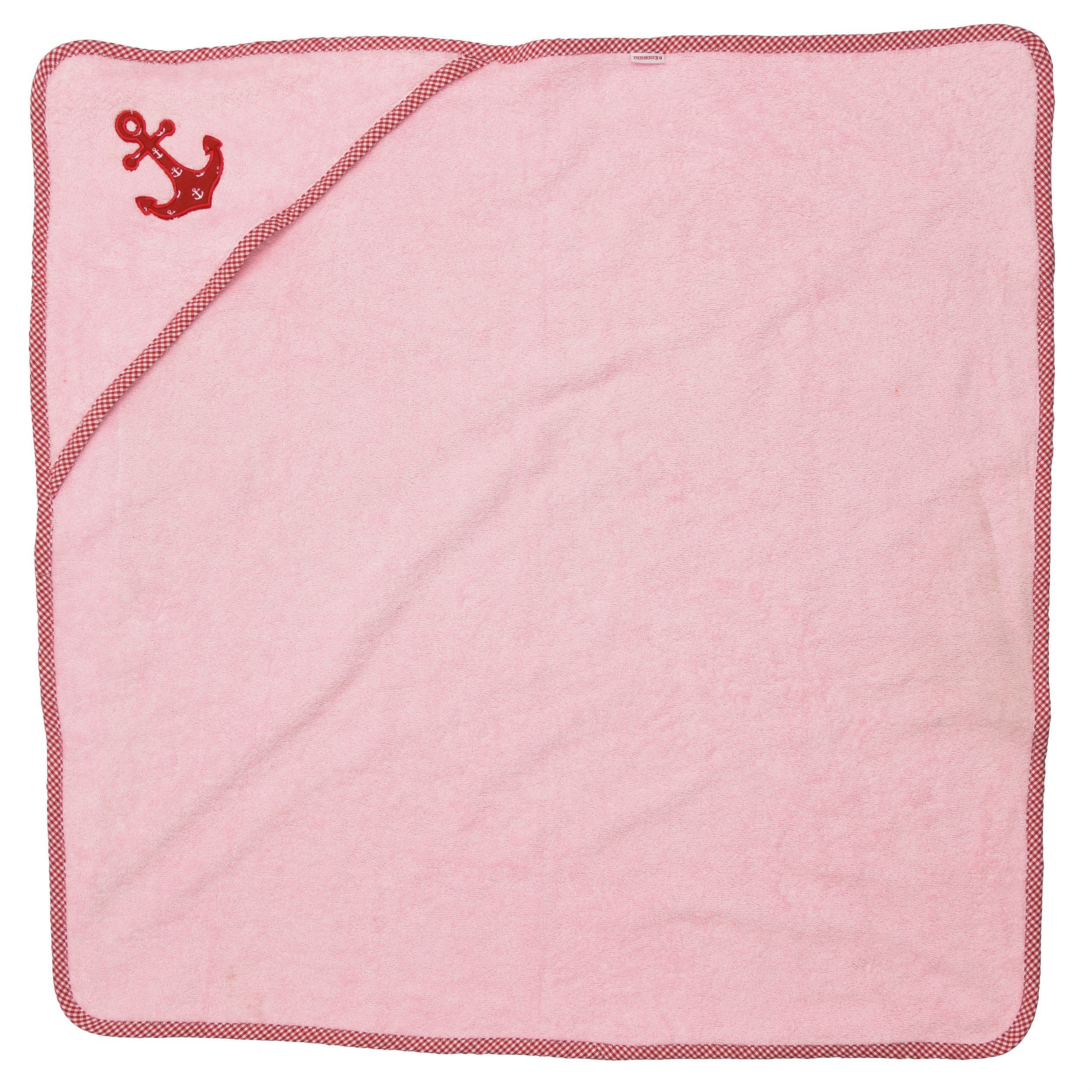 Kinder Wäsche P.Eisenherz Kapuzenhandtuch Anker (1-St), aus flauschiger, saugfähiger Baumwolle in rosa