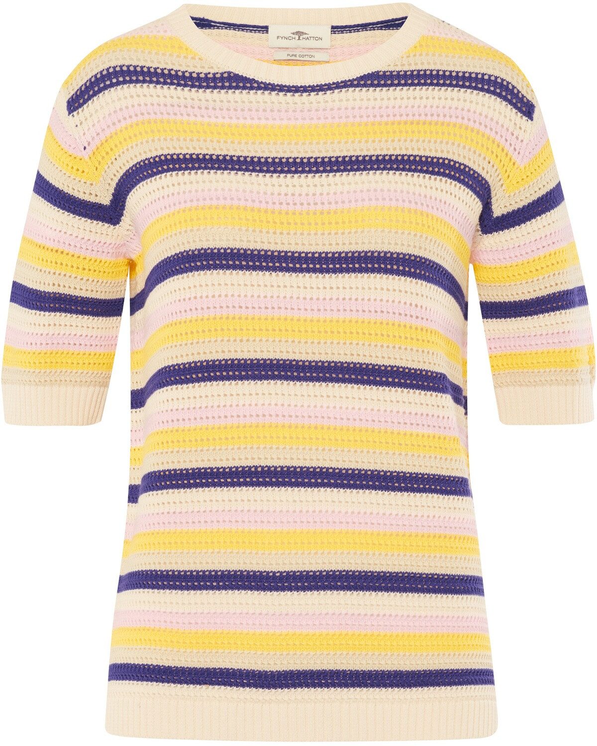 FYNCH-HATTON Strickpullover Halbarm-Ringelpullover günstig online kaufen