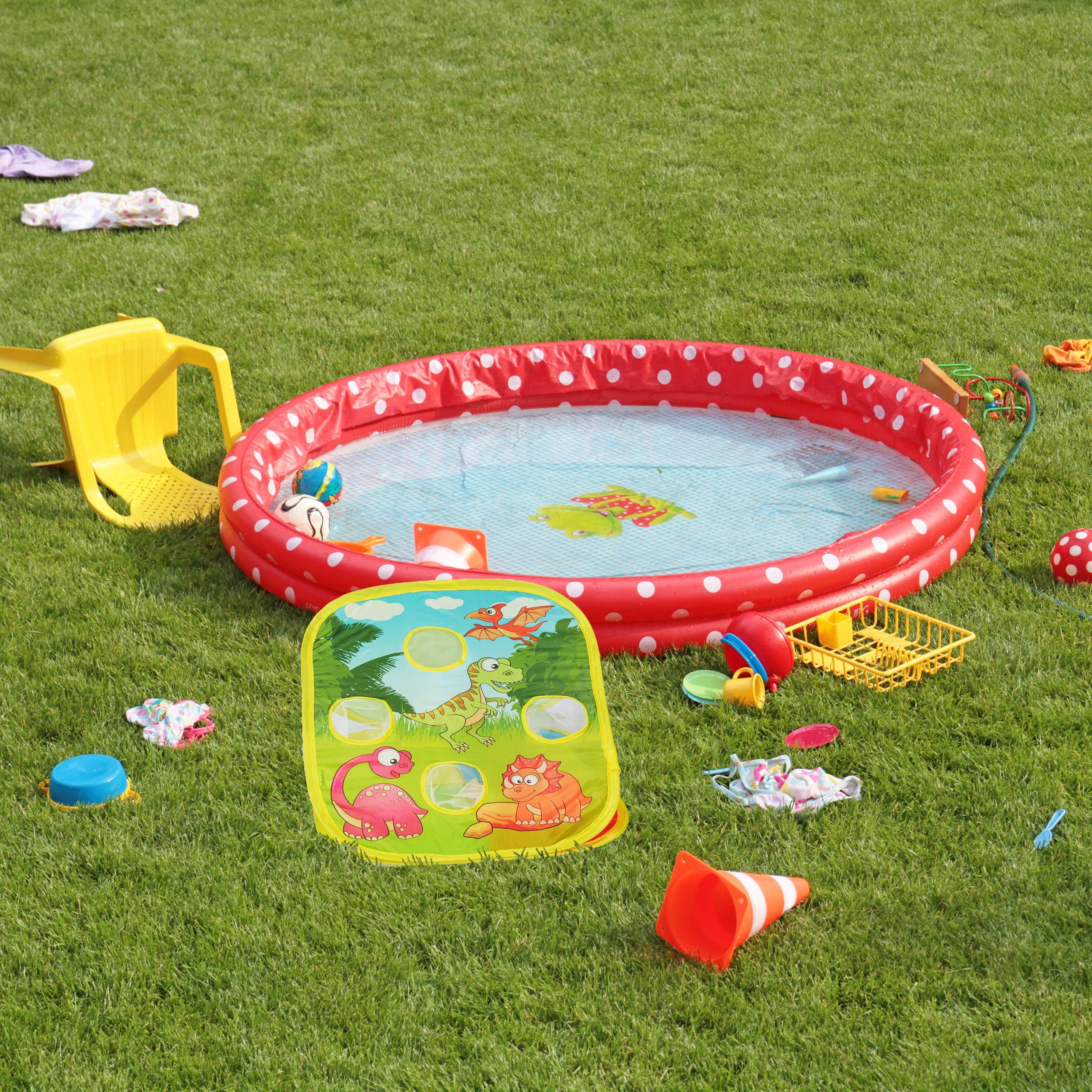relaxdays Spielzeug-Gartenset Sackloch Spiel Dino