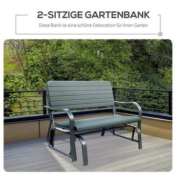 Outsunny Gartenbank Schaukelbank Sitzbank Parkbank Schaukel Metall Gartenmöbel 2-Sitzer (Set, 1-St., Gartenschaukel), ca. L119 x B74 x H88 cm