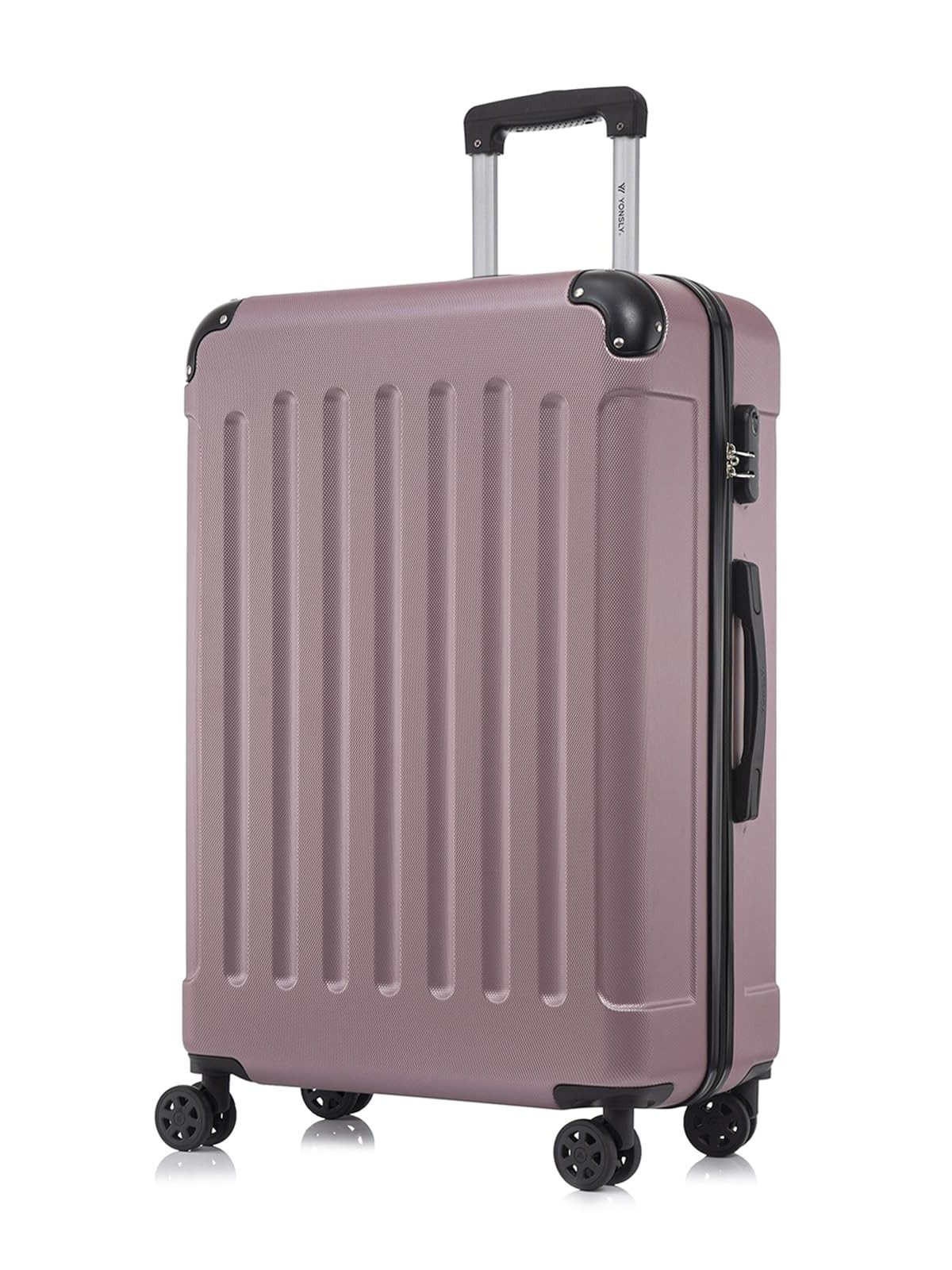 yonsly Hartschalen-Trolley Hartschalen-Koffer Trolley 360° Rollen, robuster Reisekoffer, 4 Rollen, mit Zahlenschloss, für Business und Urlaub 46/55/66/76 cm