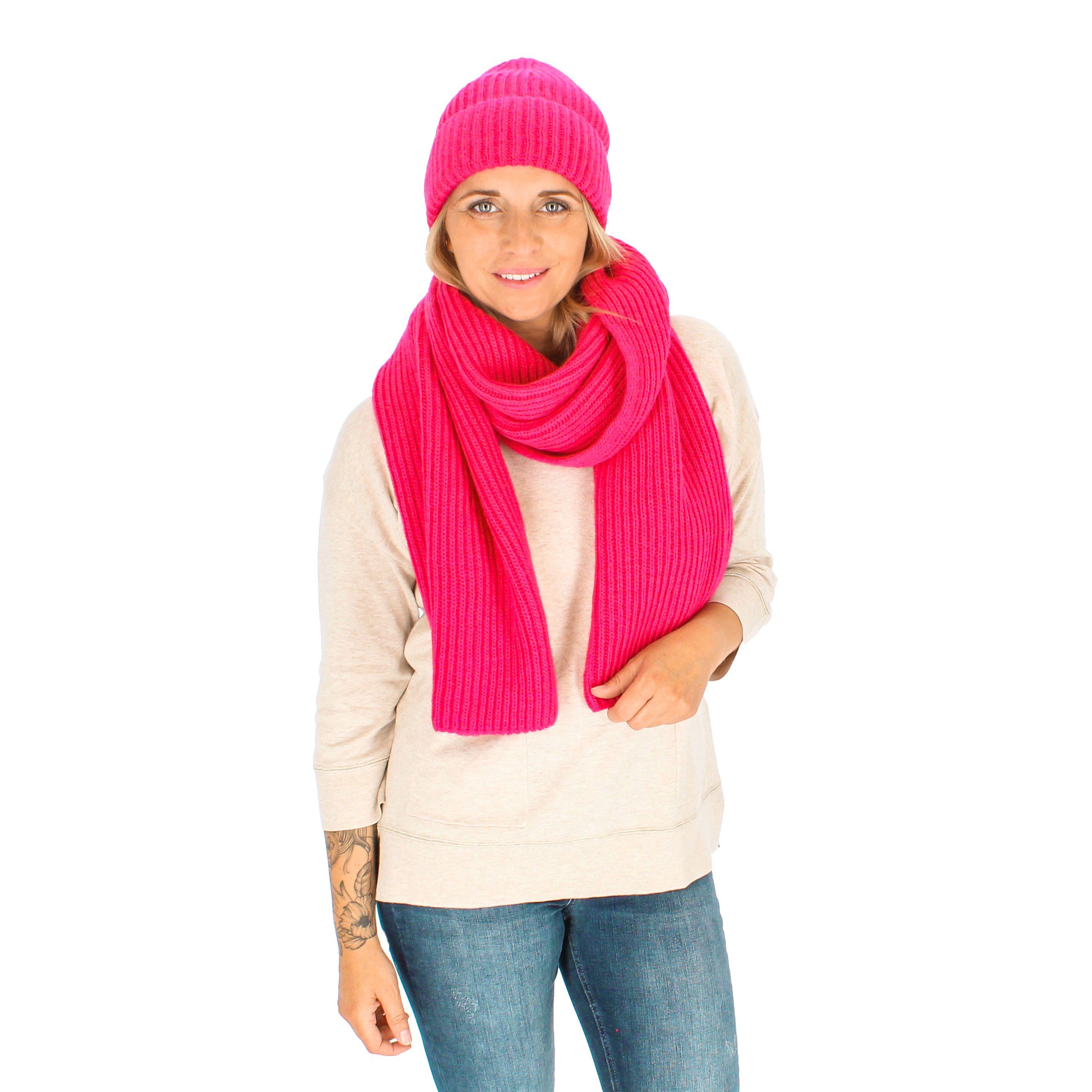 halsüberkopf Accessoires Strickschal Schal mit Rippe, aus hochwertigem Wollmix!