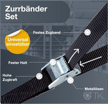 toolmate® Zurrgurt 5x Zurrgurte 250 cm mit Klemmschloss Befestigungsgurt Spanngurt (Packung, 5-St., 5x Zurrgurt) mit Metallösen / hohe Zugkraft / fester Halt