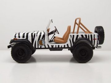 GREENLIGHT collectibles Modellauto Jeep CJ-7 1976 weiß Ace Ventura When Nature Calls Modellauto 1:18, Maßstab 1:18