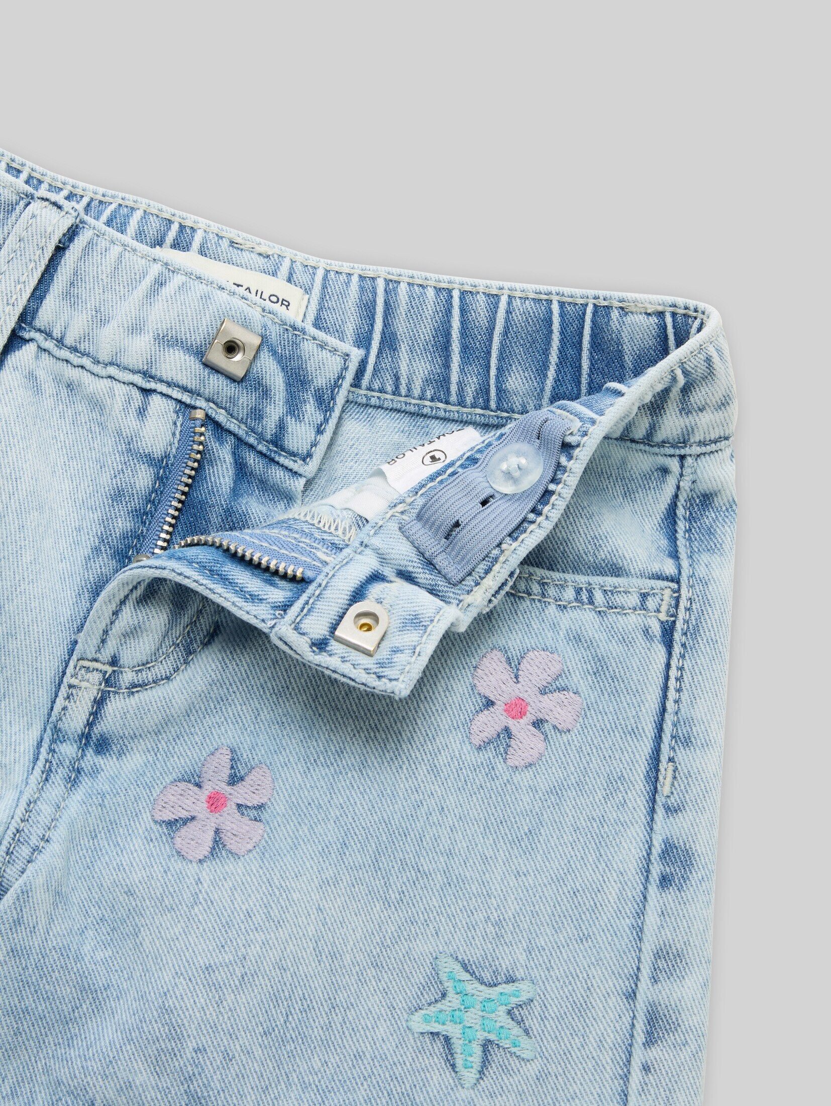 TOM TAILOR Jeansshorts Jeanshosen Jeans Shorts mit Stickerei