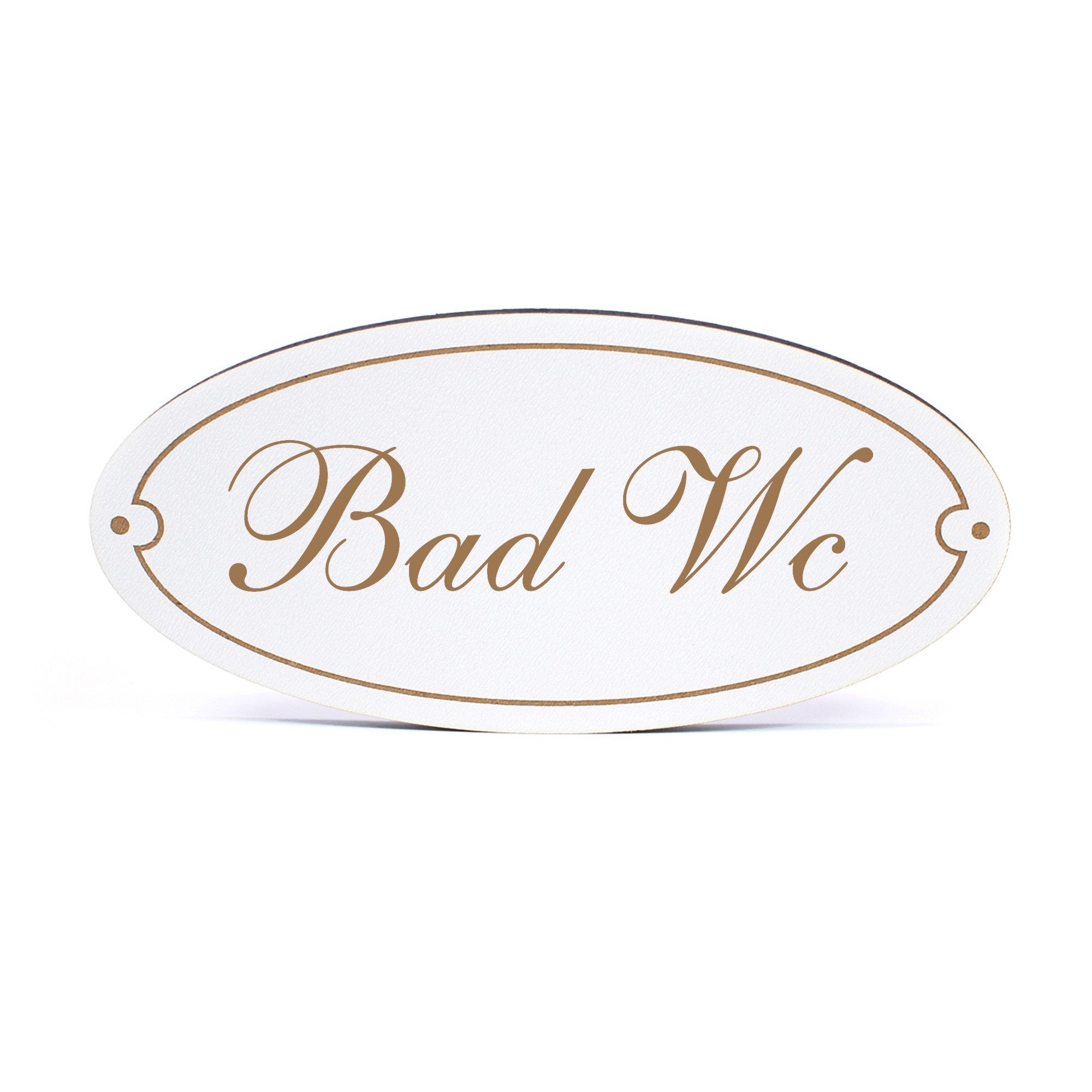 Dekolando Hinweisschild Türschild Oval - Bad Wc - Schild 15 x 7 cm - Schilder Türschilder, (1 St)