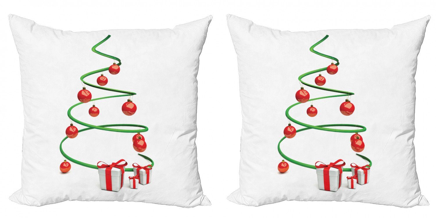 Abstrakte Doppelseitiger Modern (2 Weihnachtsbaum Stück), Digitaldruck, Weihnachten Accent Kissenbezüge Abakuhaus