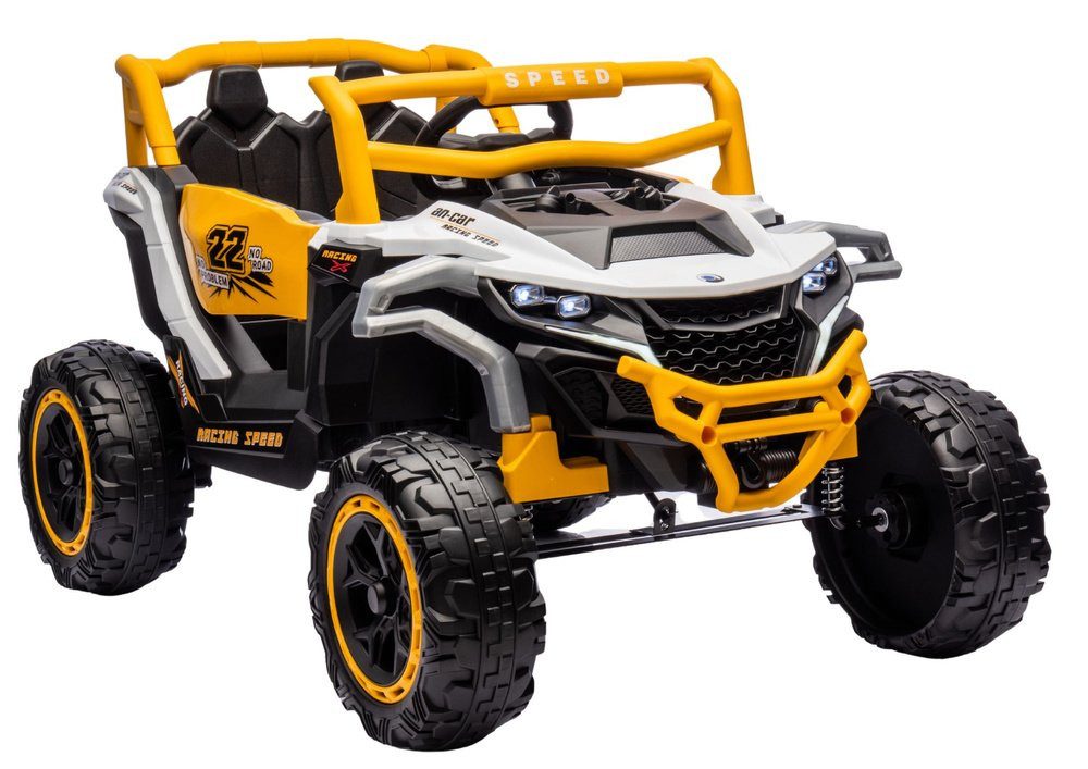 Wisam Elektro-Kinderauto M1 Weiß-Gelbes Batteriebetriebenes Fahrzeug 4x4