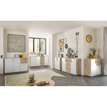 Bega Consult Kommode Kommode BC1040 Sideboard Evoke Eiche Nb. / Weiß ca, 160/84/35 cm