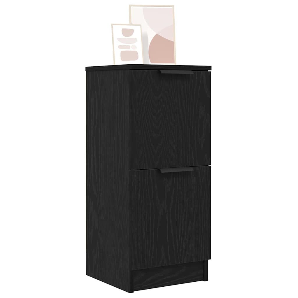 vidaXL Sideboard Sideboard 2 stk. Schwarz Eichen-Optik 30 x 30 x 70 cm (2 St)