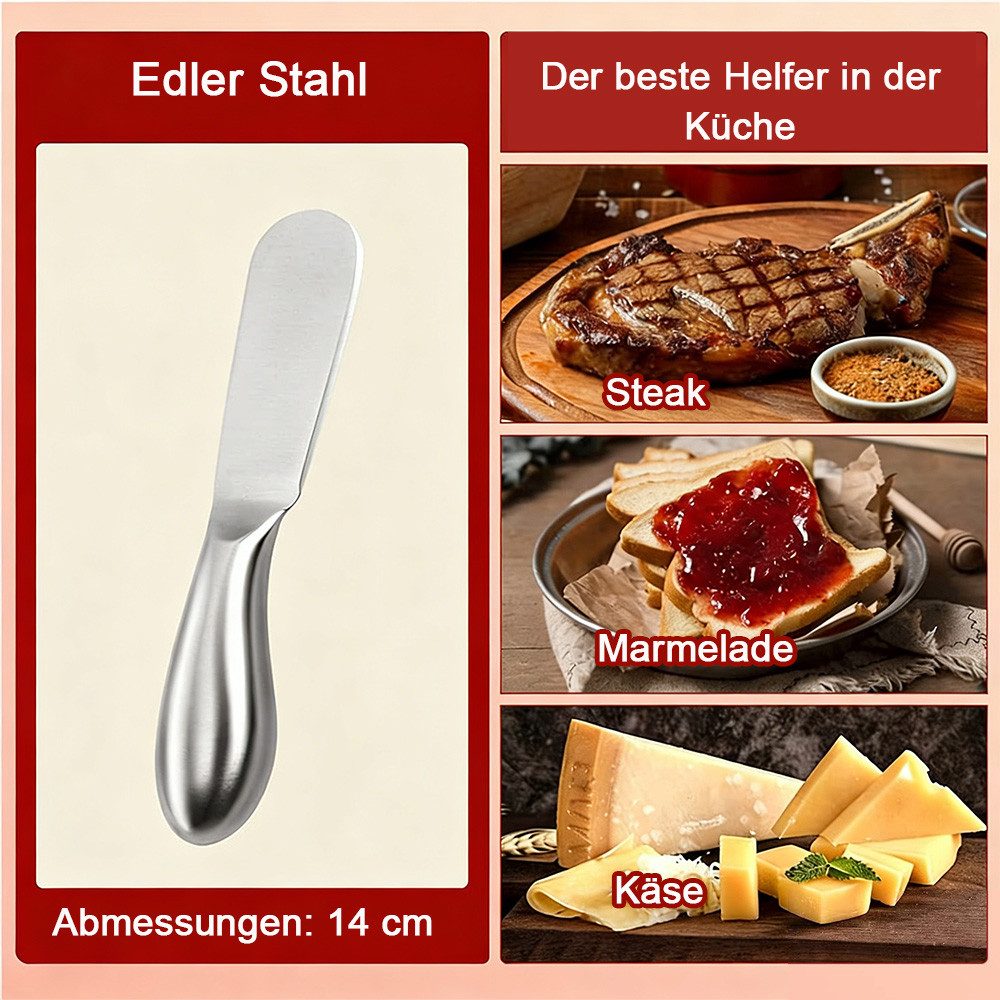 TUWENA Käsemesser 4-teiliges Edelstahl-Set mit Käse- und Buttermesser