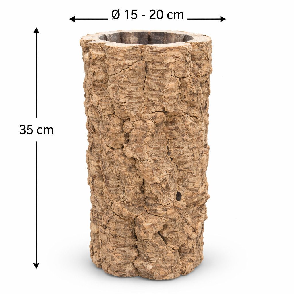 NaDeco Bastelnaturmaterial Blumentopf groß aus Kork, Höhe 35cm, Ø 15-20cm Blumenübertopf