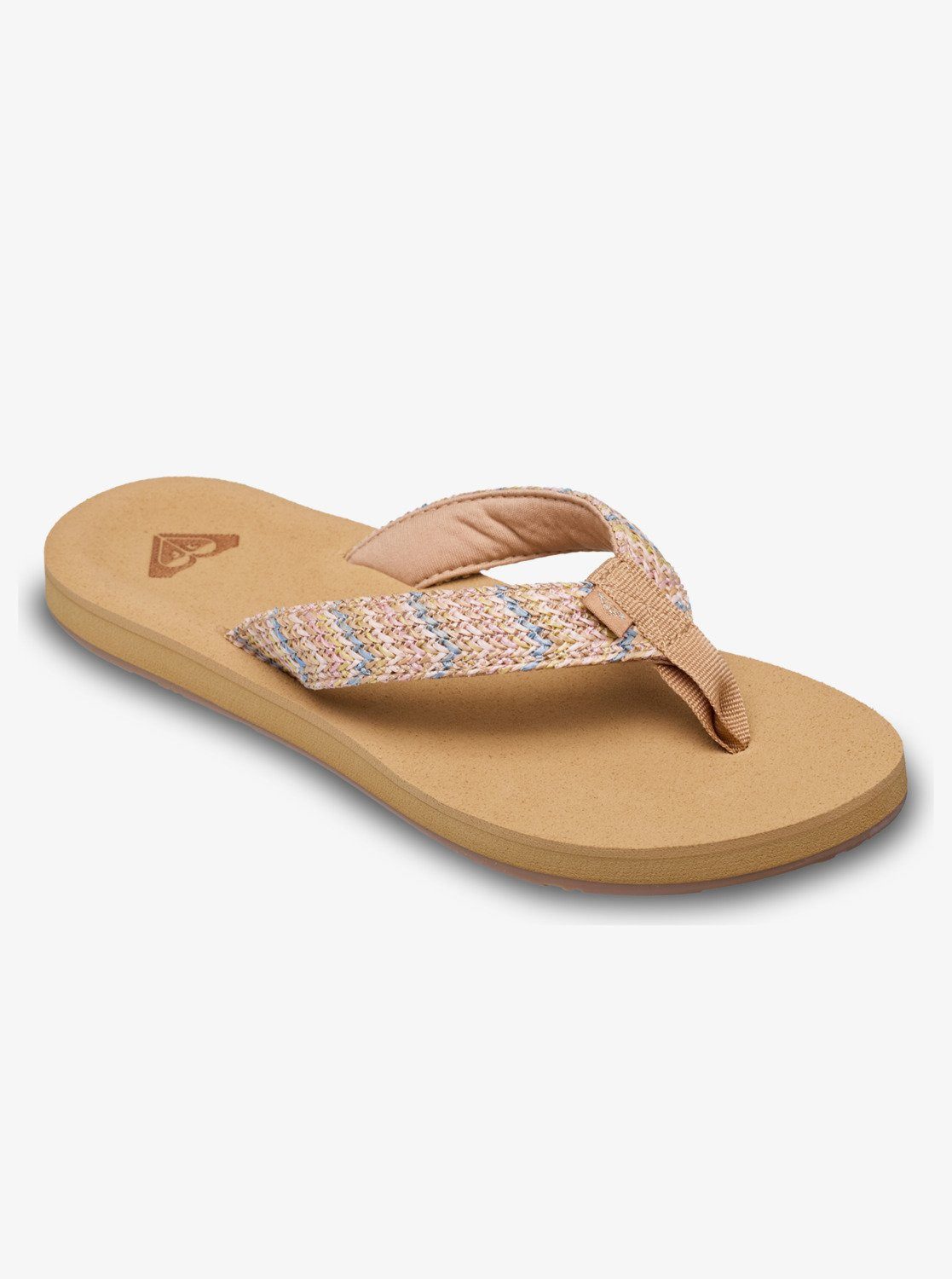 Roxy PORTO RAFFIA BLUE/BROWN/WHITE Badesandale