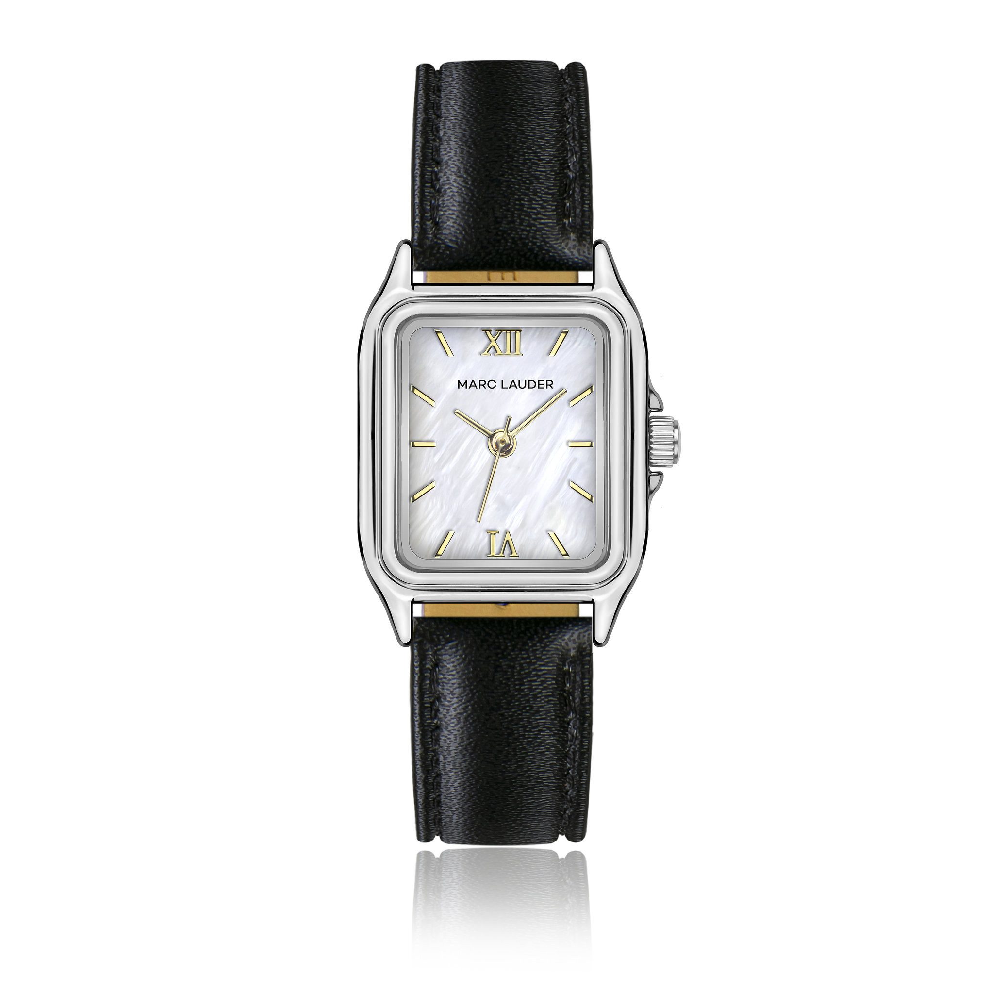 MARC LAUDER Quarzuhr MF8-S014S Nira Black Padded and stitched smooth