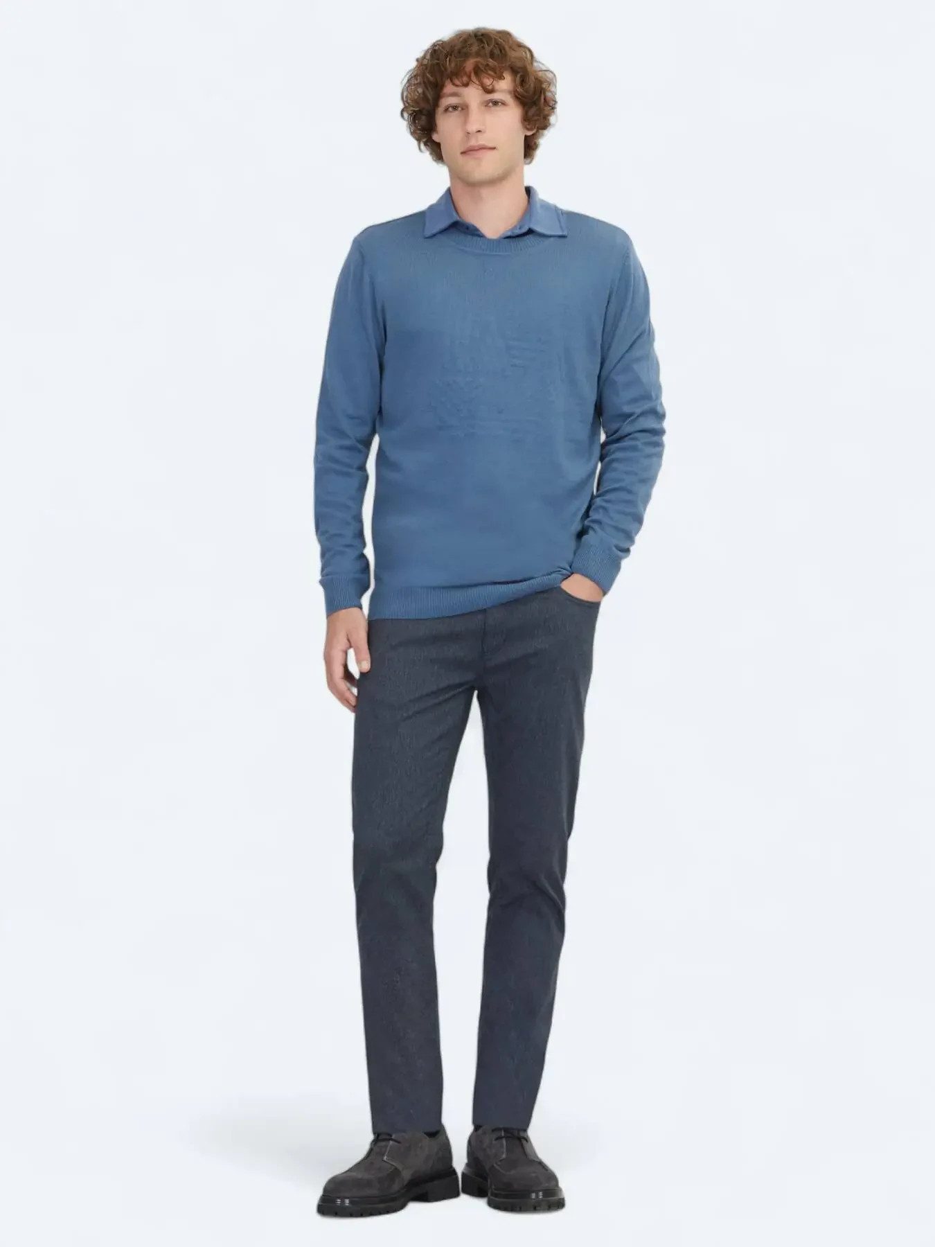 KİP Steppweste Hellblaues Strick-Sweatshirt
