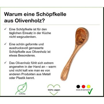 Olivenholz-erleben Schöpfkelle Schöpfkelle 25 cm, (1-St., 1x Kelle) antibakterielle Wirkung