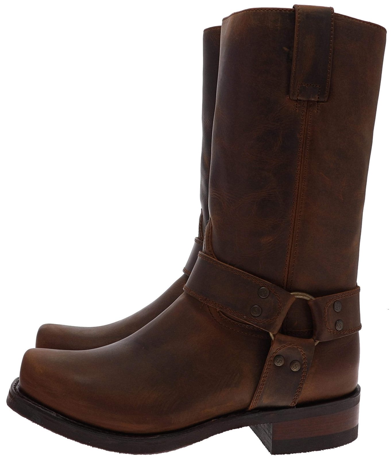 Sendra Boots BLUES 9809 Braun Bikerboots Rahmengenäht Unisex Bikerstiefel, Thinsulate Insulation