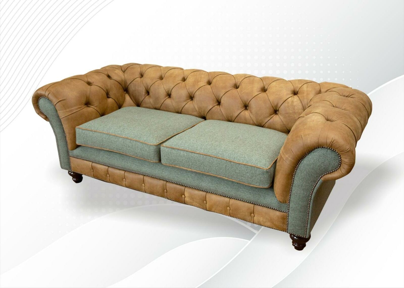 Europe Made Couch braune Stilvolle in Wohnzimmer 3-er Neu, Chesterfield-Sofa JVmoebel Chesterfield Sofa