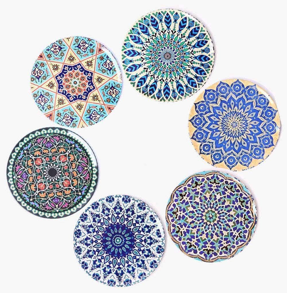 BOHORIA Getränkeuntersetzer BOHORIA® Premium Design Untersetzer (6er Set) - (rund, 9cm), Natur-Kork