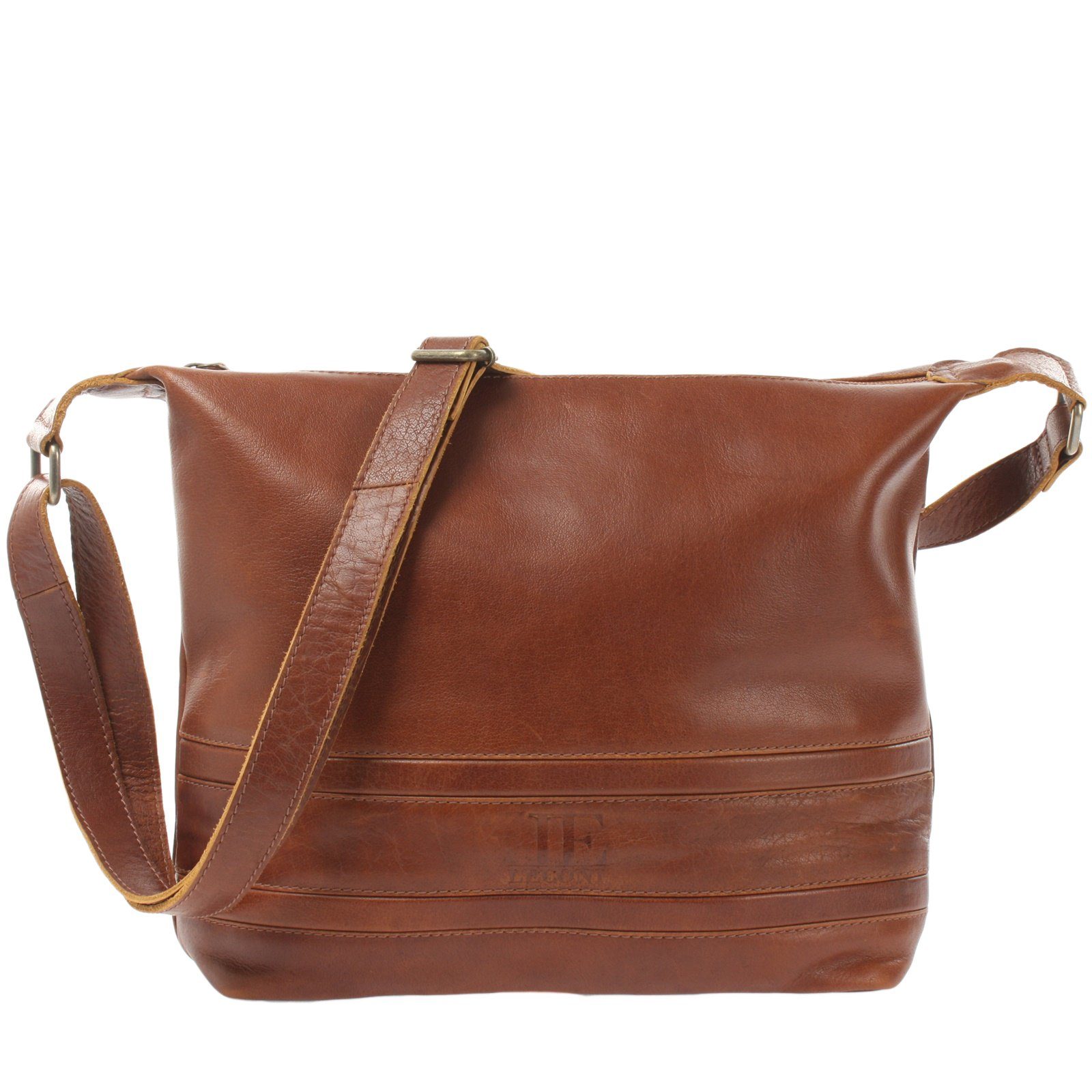 LECONI Umhängetasche Handtasche Beuteltasche Ledertasche Shopper Damentasche Leder LE0064, Echtleder – verstellbarer Schulterriemen – 33×28×10 cm