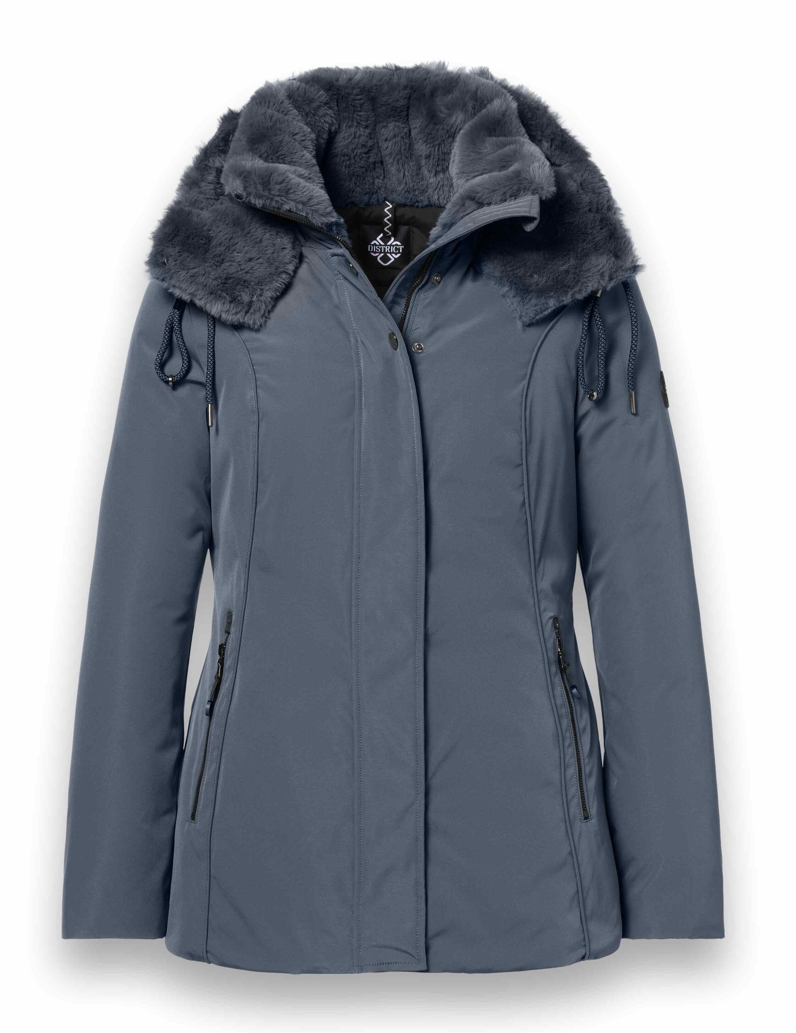 District Winterjacke Eclipse mit Kapuze (Mantel, winddicht, wasserabweisend) grau Damen