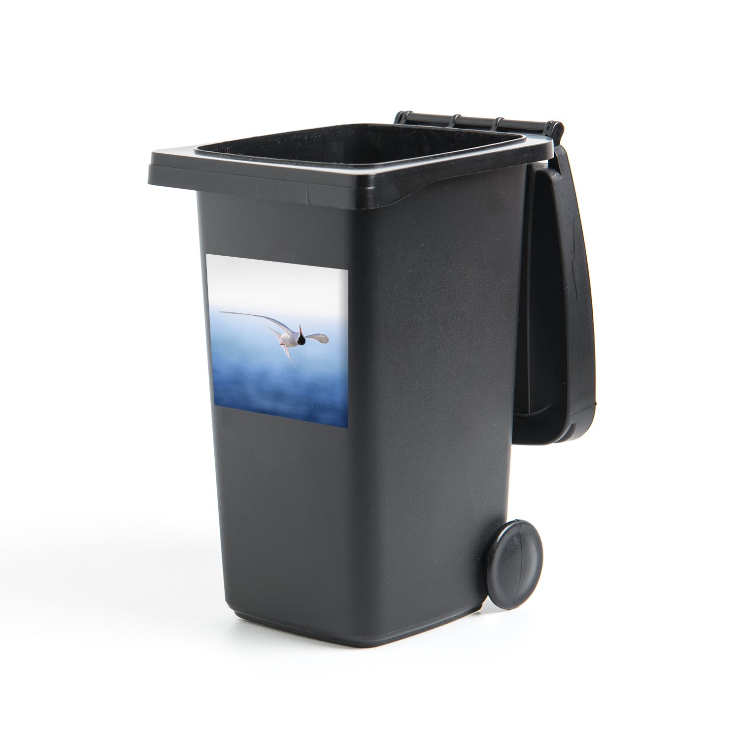MuchoWow Wandsticker Vogel - Blau - Meer (1 St), Mülleimer-aufkleber, Mülltonne, Sticker, Container, Abfalbehälter