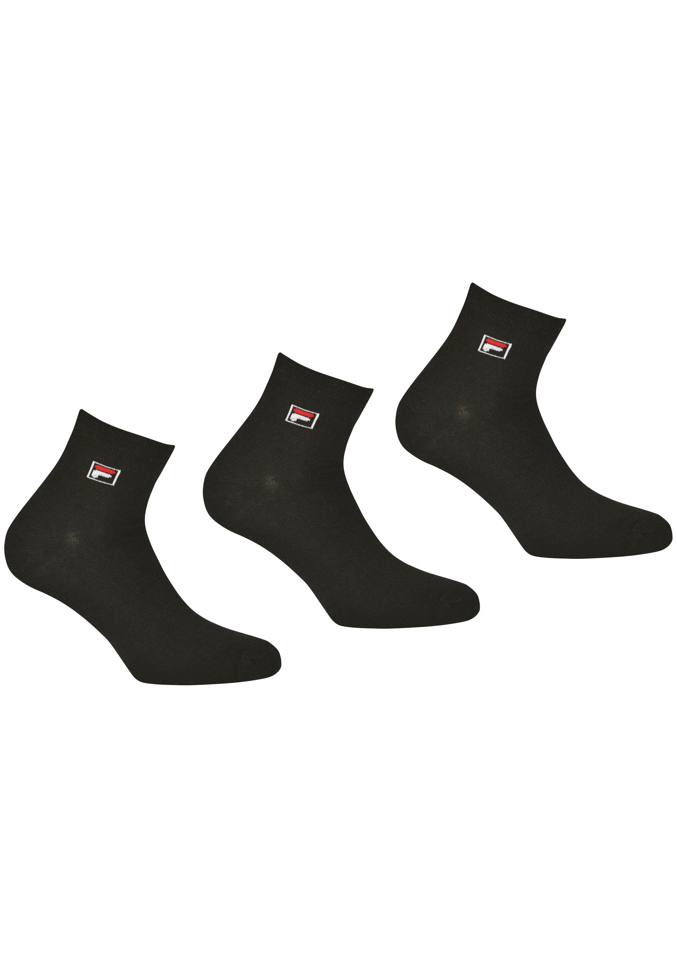 Kurzsocken black Fila eingestrickem mit (Packung, 3-Paar) Logo