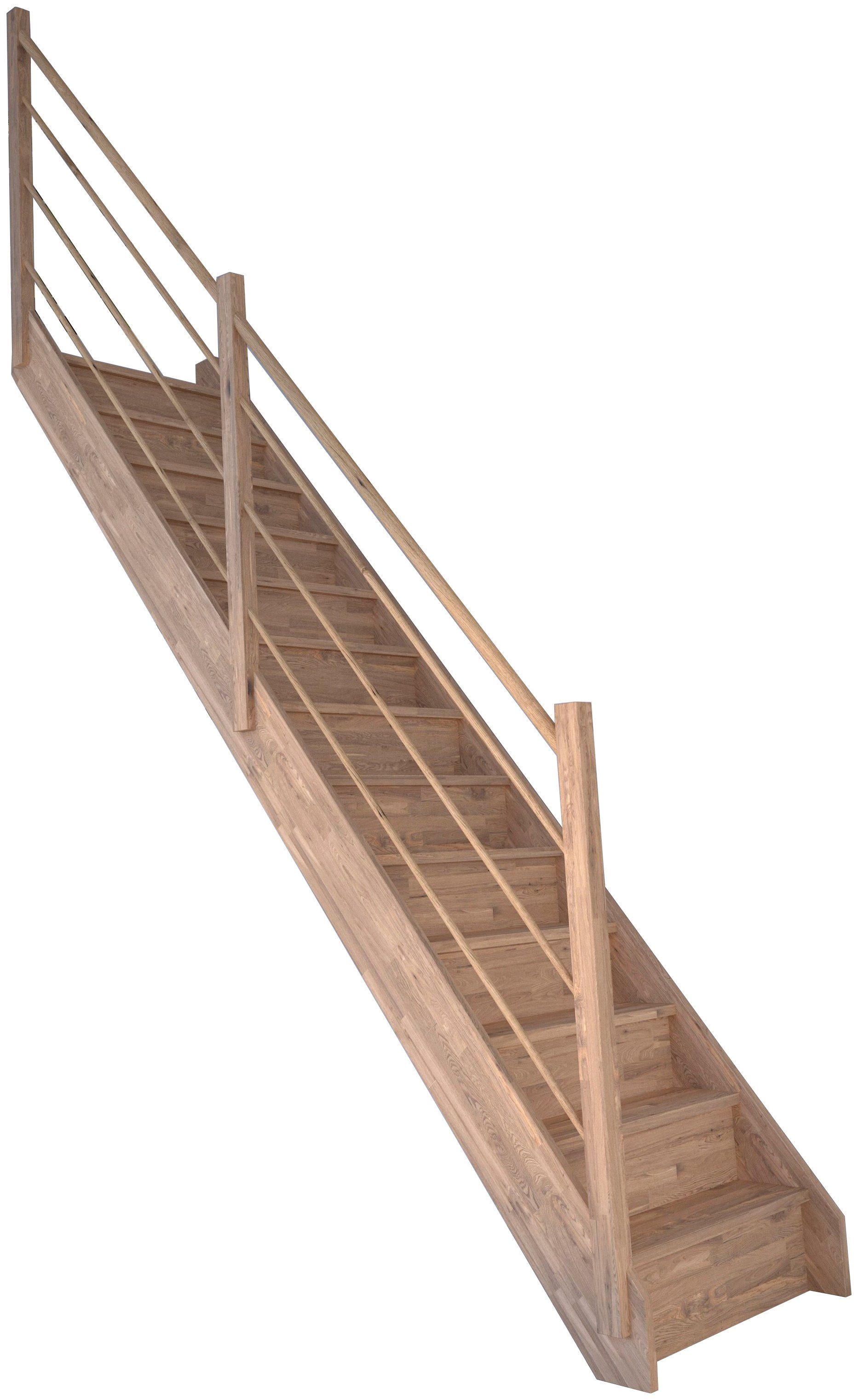 Holz-Holz Wangenteile Geschosshöhen bis Durchgehende Starwood 300 cm, Geländer für Raumspartreppe geschlossen, Rhodos, Links, Stufen Design Massivholz