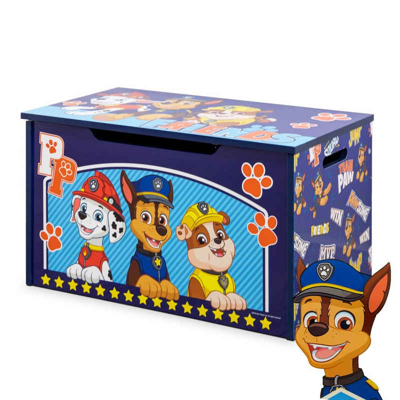 W&O Products B.V. Spielzeugtruhe »PAW PATROL SPIELZEUGKISTE« (Stabile und große Aufbewahrungsbox mit Deckel für Kinder, Perfekte Aufbewahrung im Kinderzimmer)