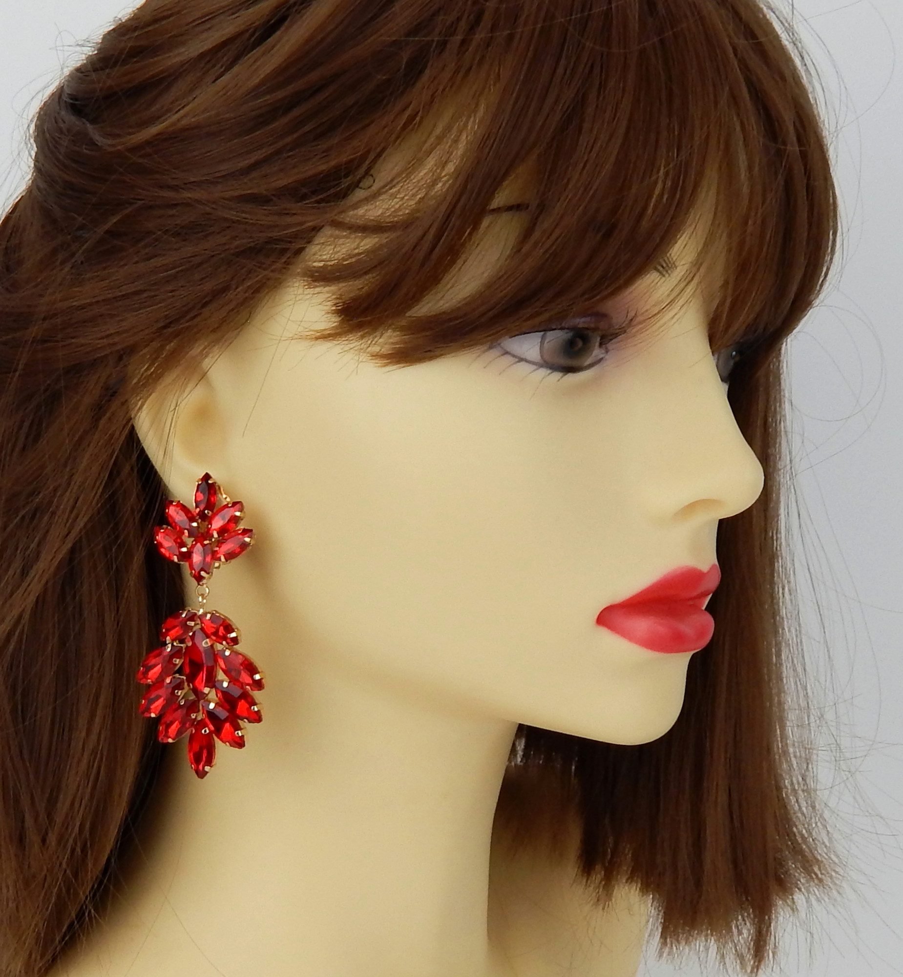 Ella Jonte Paar Ohrclips, Statement Ohrringe gold - rot, grün, champagner o günstig online kaufen