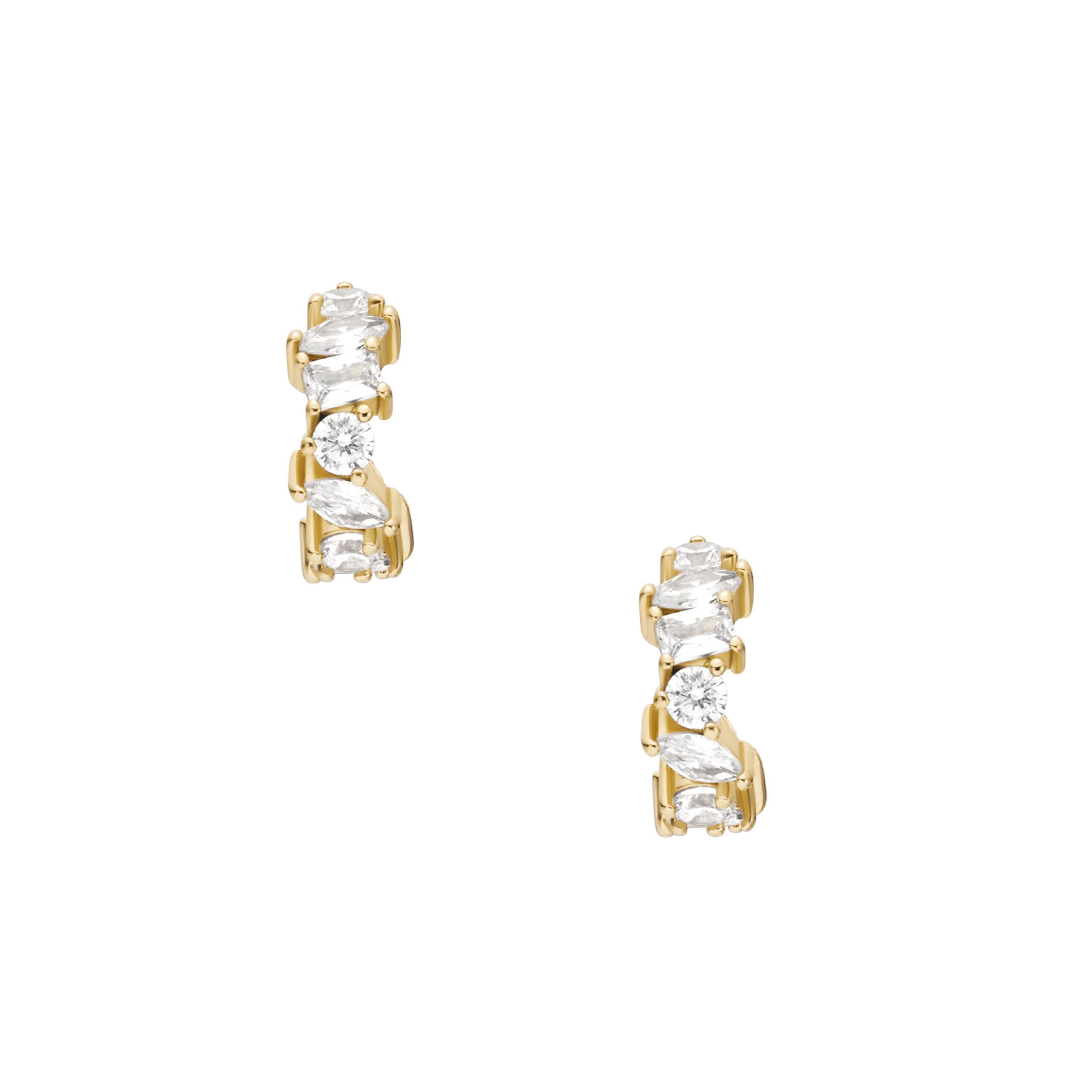 Fossil Paar Ohrstecker Schmuck Geschenk Metall ELLIS, mit Zirkonia (synth)