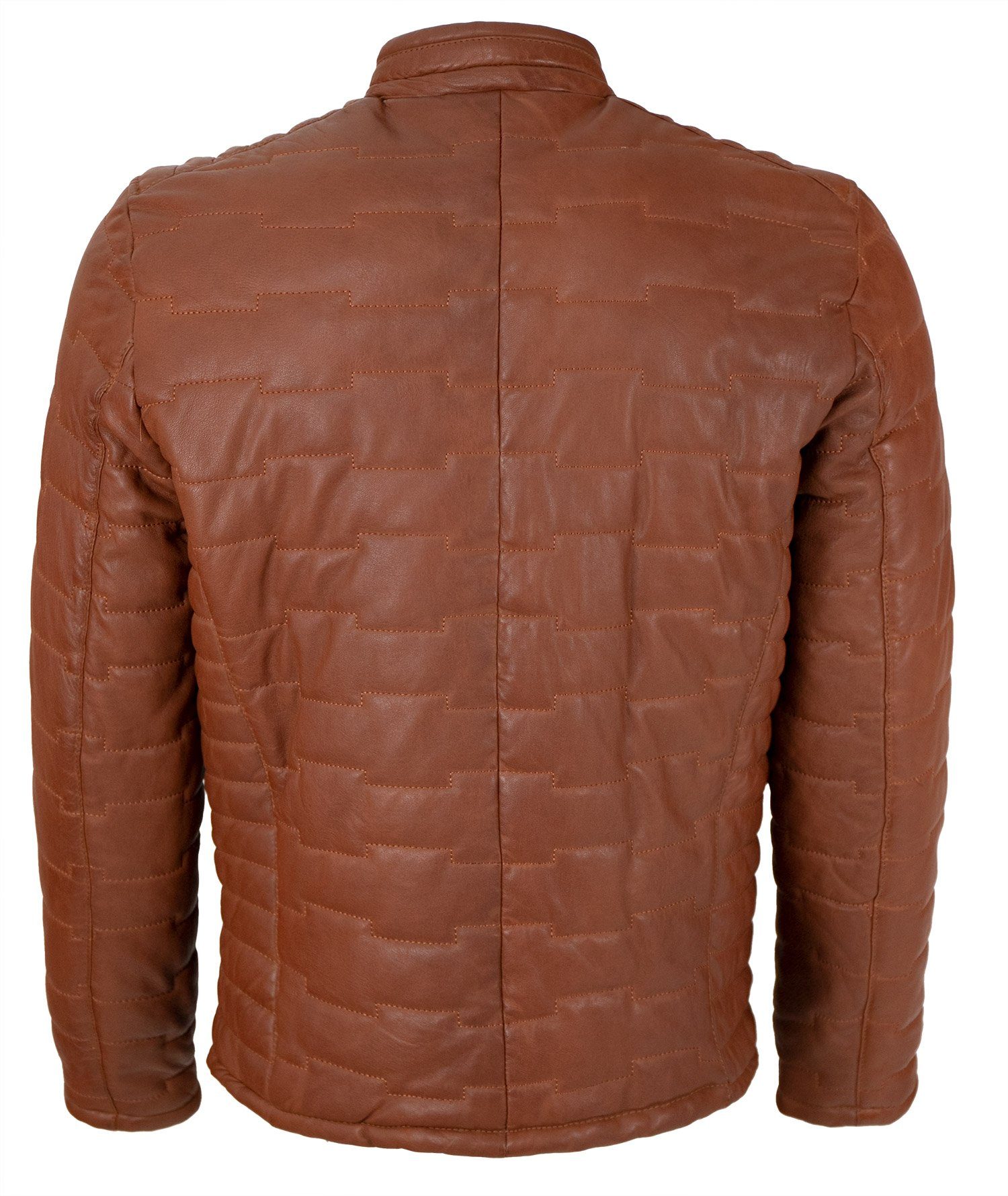bugatti Lederjacke Men-101/M Bugatti - Herren Lederjacke Steppjacke Lammnappa rot-braun