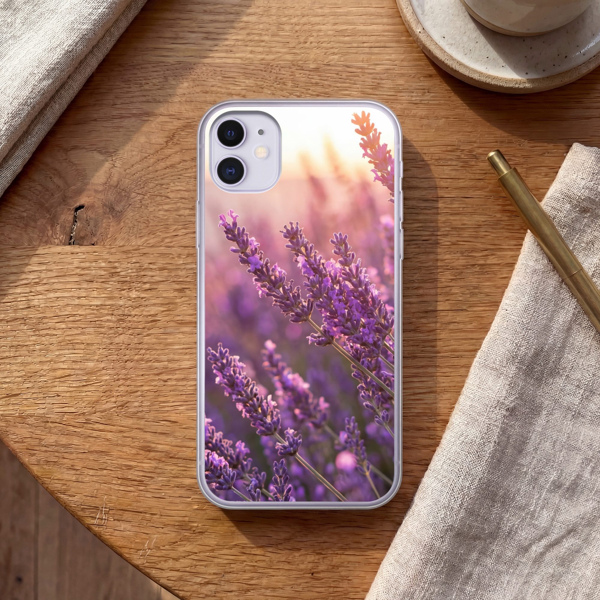 MuchoWow Handyhülle für Apple iPhone 11 Lavendel - Lila - Sonnenlicht, Smartphone-Bumper, Print, Handy Schutzhülle Dünn