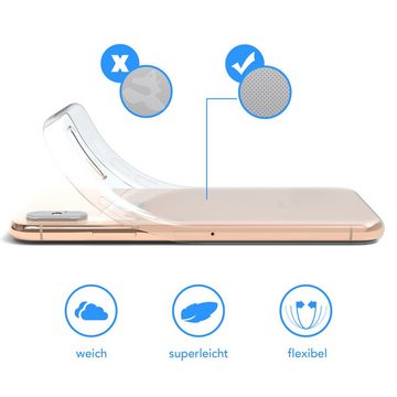 EAZY CASE Handyhülle Slimcover Clear für Apple iPhone XS MAX 6,5 Zoll, durchsichtige Hülle Ultra Dünn Silikon Backcover TPU Telefonhülle Klar