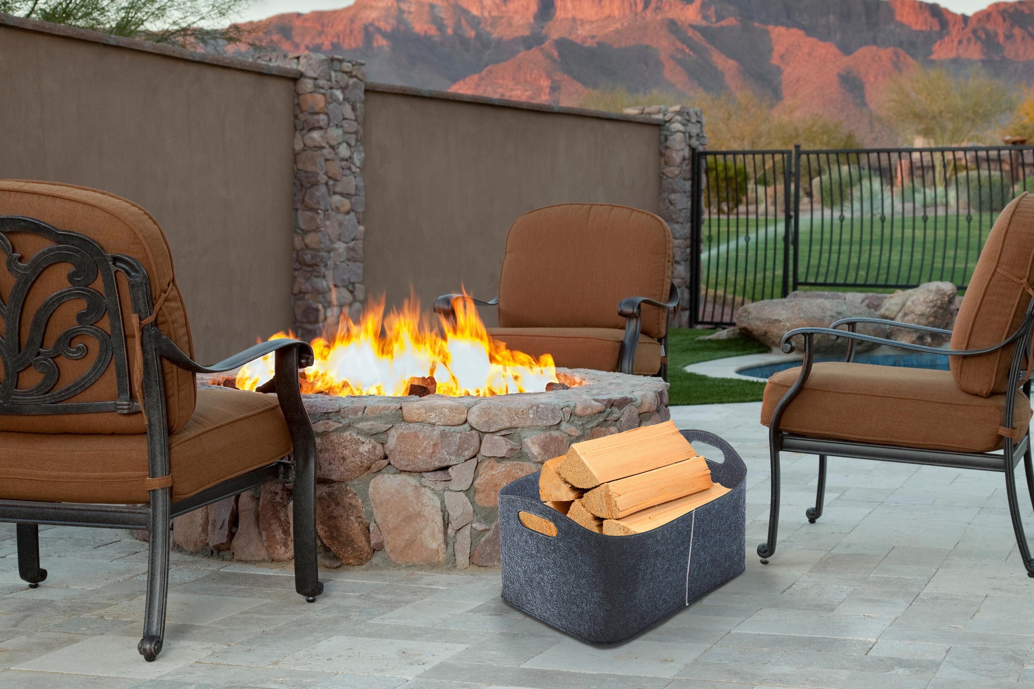 Kobolo Kaminholzkorb Allzweckkorb - mit Grifflöchern - Filz dunkelgrau (ohn günstig online kaufen