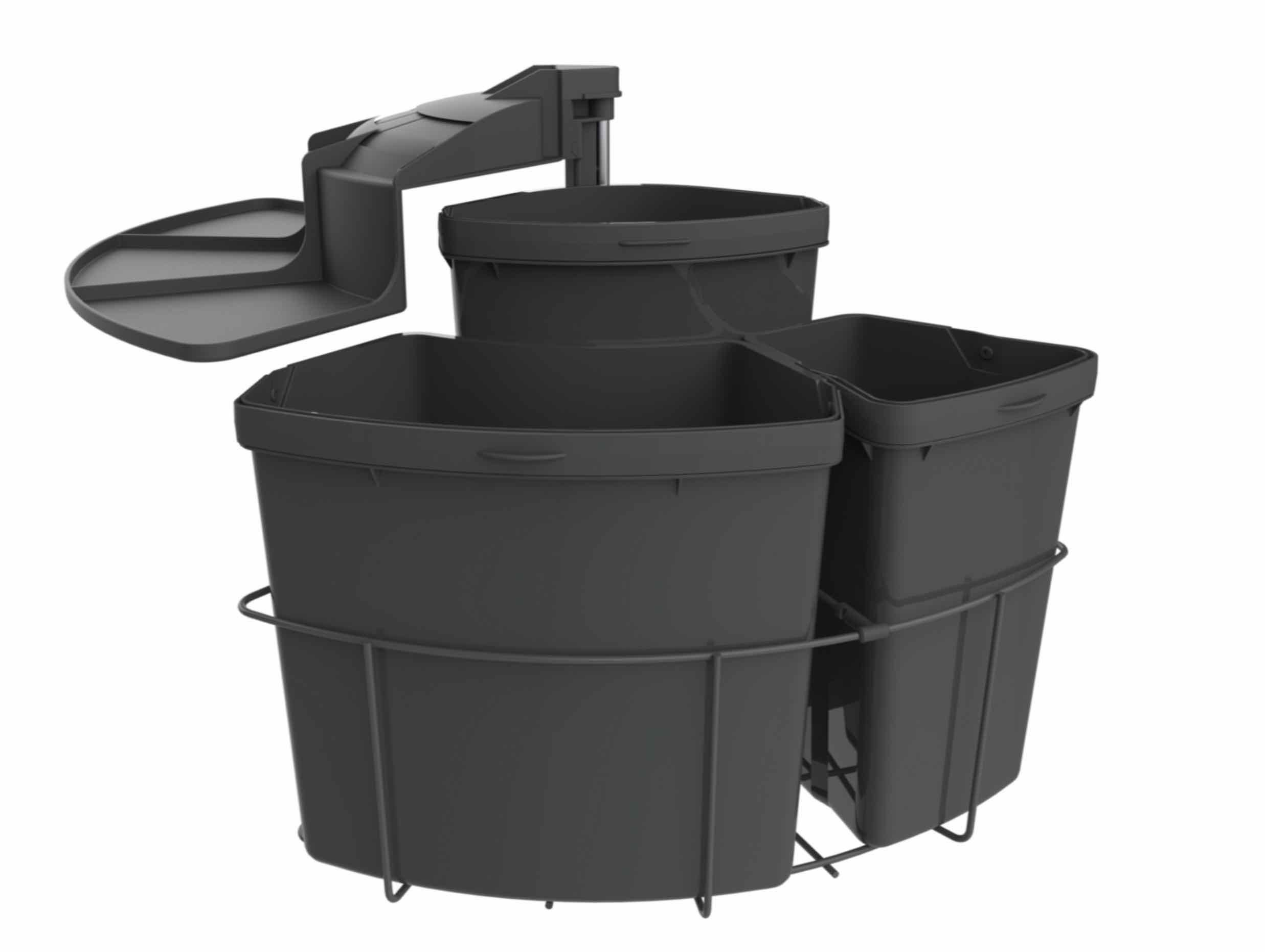 Naber Einbaumülleimer NABER Cabbi 3 anthrazit, mit Schwenktechni, 39 L