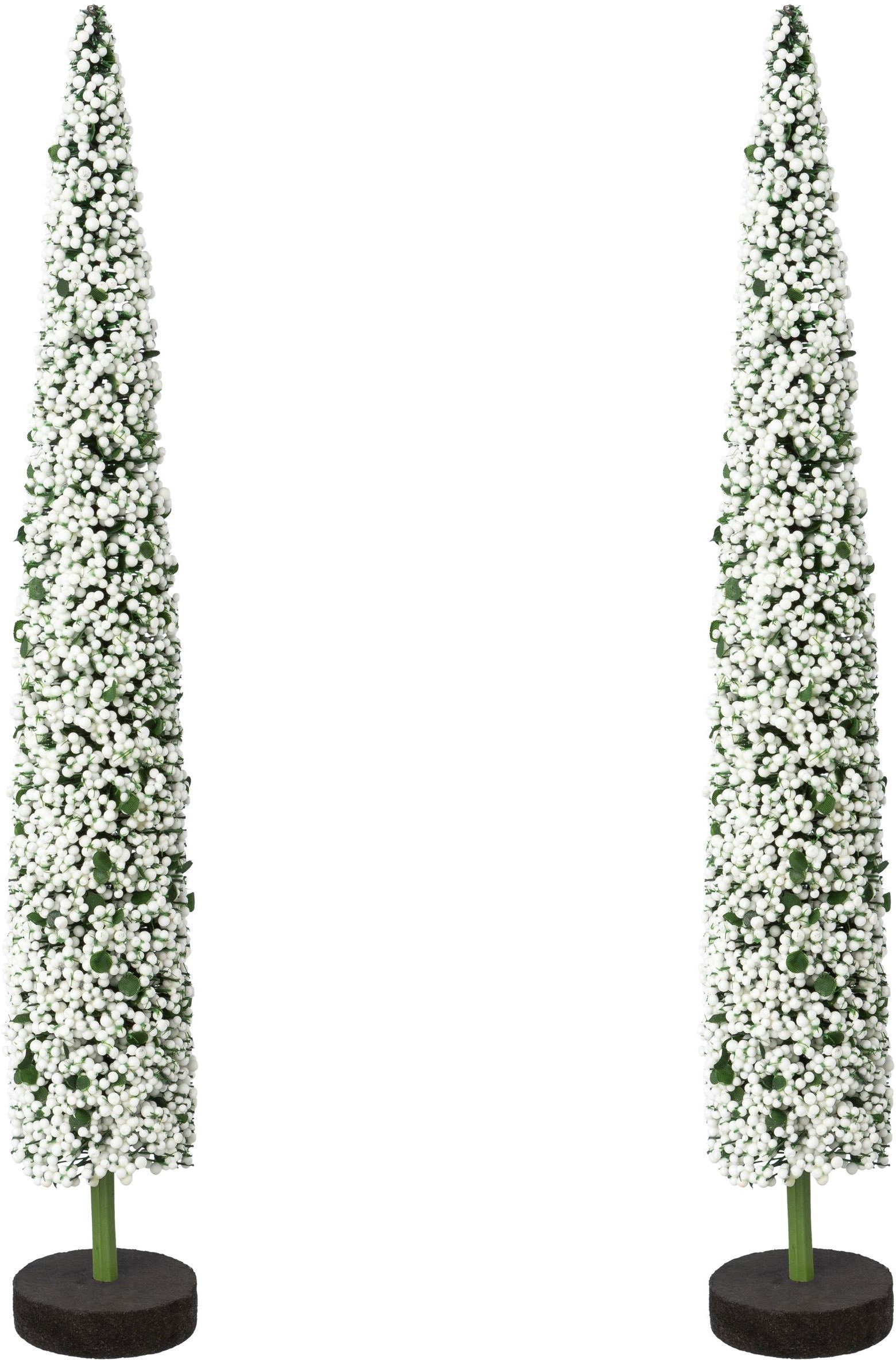 Creativ deco Dekobaum Weihnachtsdeko (2 St), auf hochwertiger Holzbase, mit günstig online kaufen