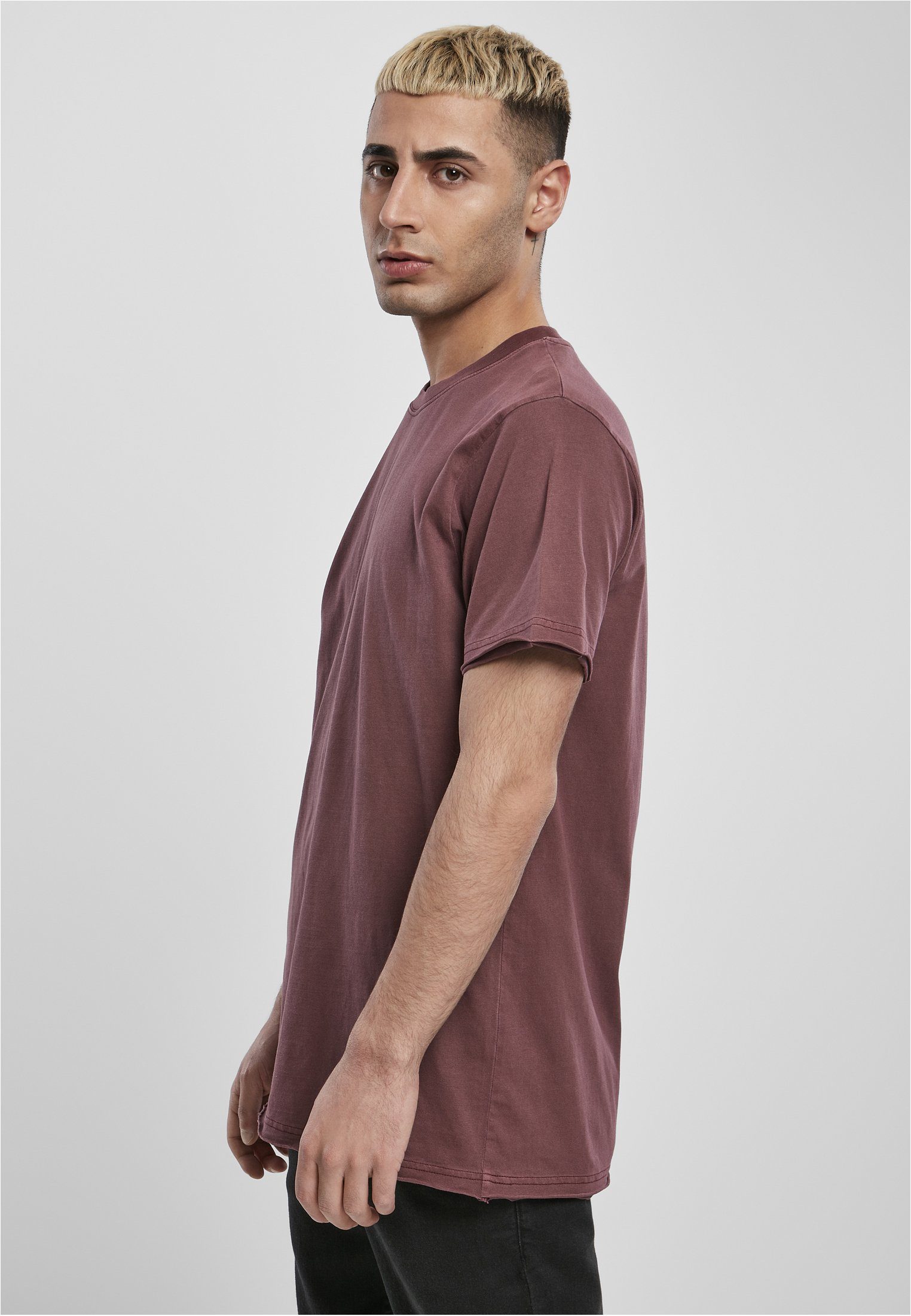 Herren Edge Tee Pigment URBAN (1-tlg) Basic T-Shirt CLASSICS Open Dyed cherry