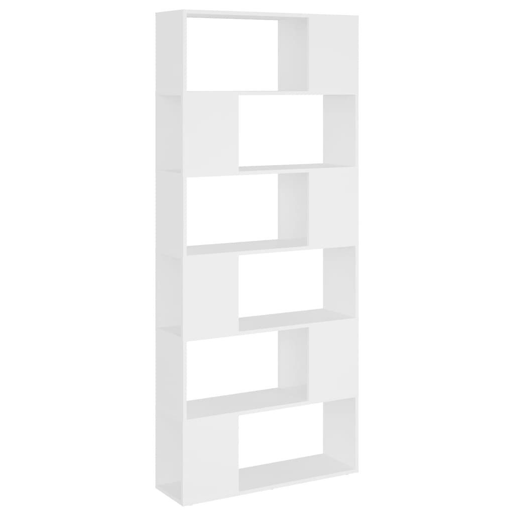 80x24x186 Weiß furnicato cm Holzwerkstoff Raumteiler Bücherregal