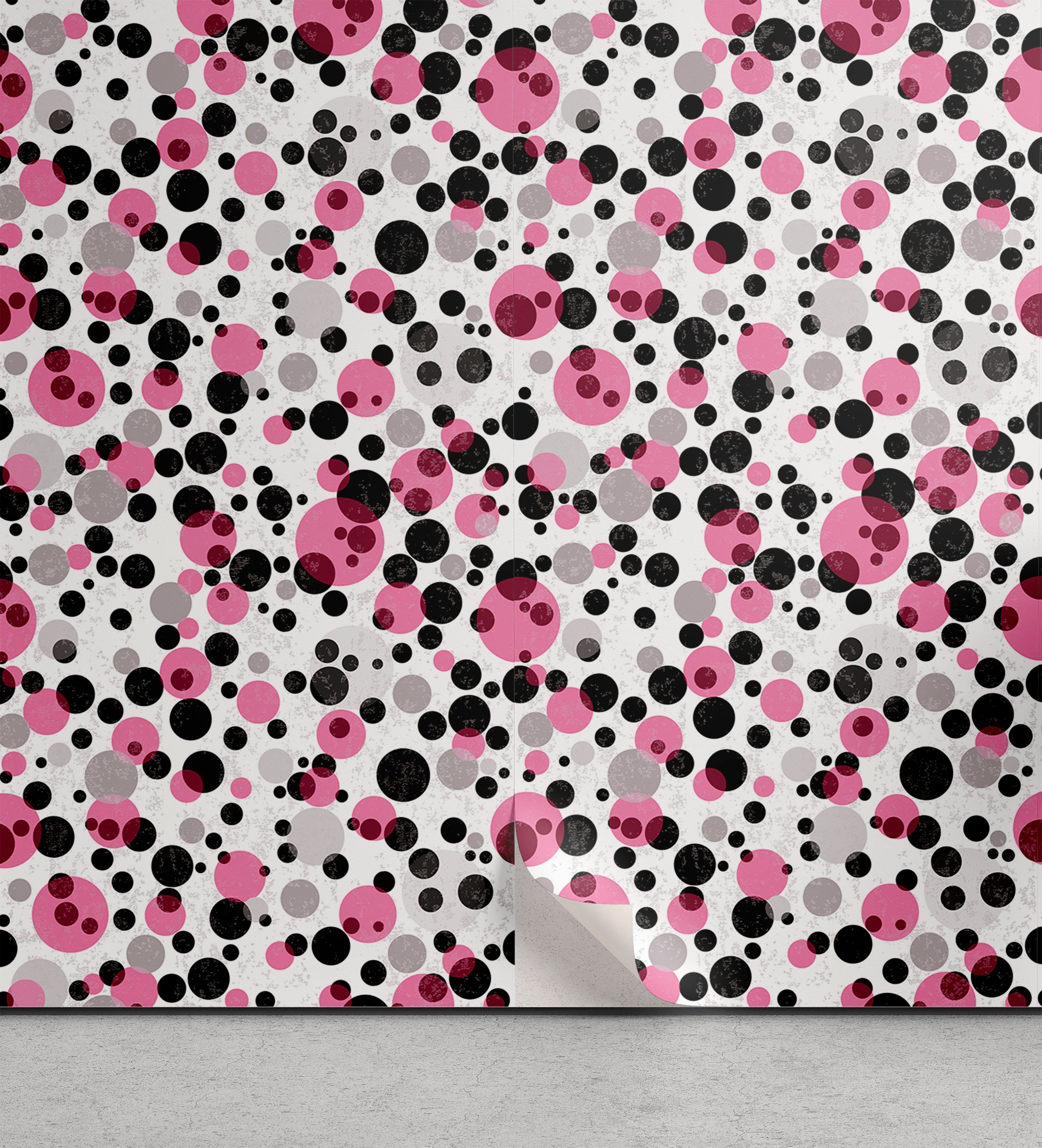 Abakuhaus Vinyltapete selbstklebendes Wohnzimmer Küchenakzent, Retro Grunge Spotty Muster