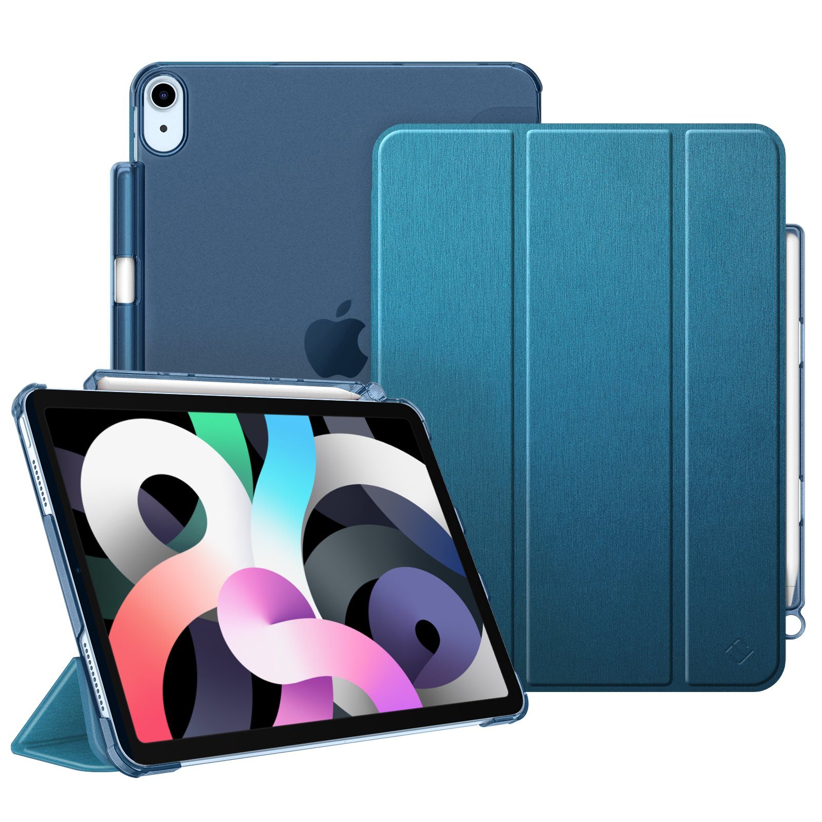 Fintie Tablet-Hülle für iPad Air 11'' M4/M3/M2(2026/2025/2024), iPad Air 5/4 Gen 2022/2020 10.9 Zoll, mit Stifthalter, ultradünne leichte Hülle mit transparenter Rückseite