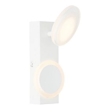 Brilliant LED Wandleuchte Deckenleuchte Spot Meriza Weiß 10W 1200lm warmweiß 3000K, LED fest integriert, schwenkbar