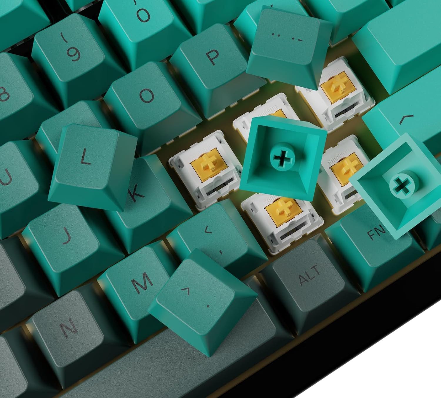 Glorious PC Gaming Race Tastatur-Tastenkappen GPBT Keycaps Rain Forest – 115 PBT Keycaps UK QWERTY Cherry-Profil, Abriebfest, langlebig, hochwertige Akustik
