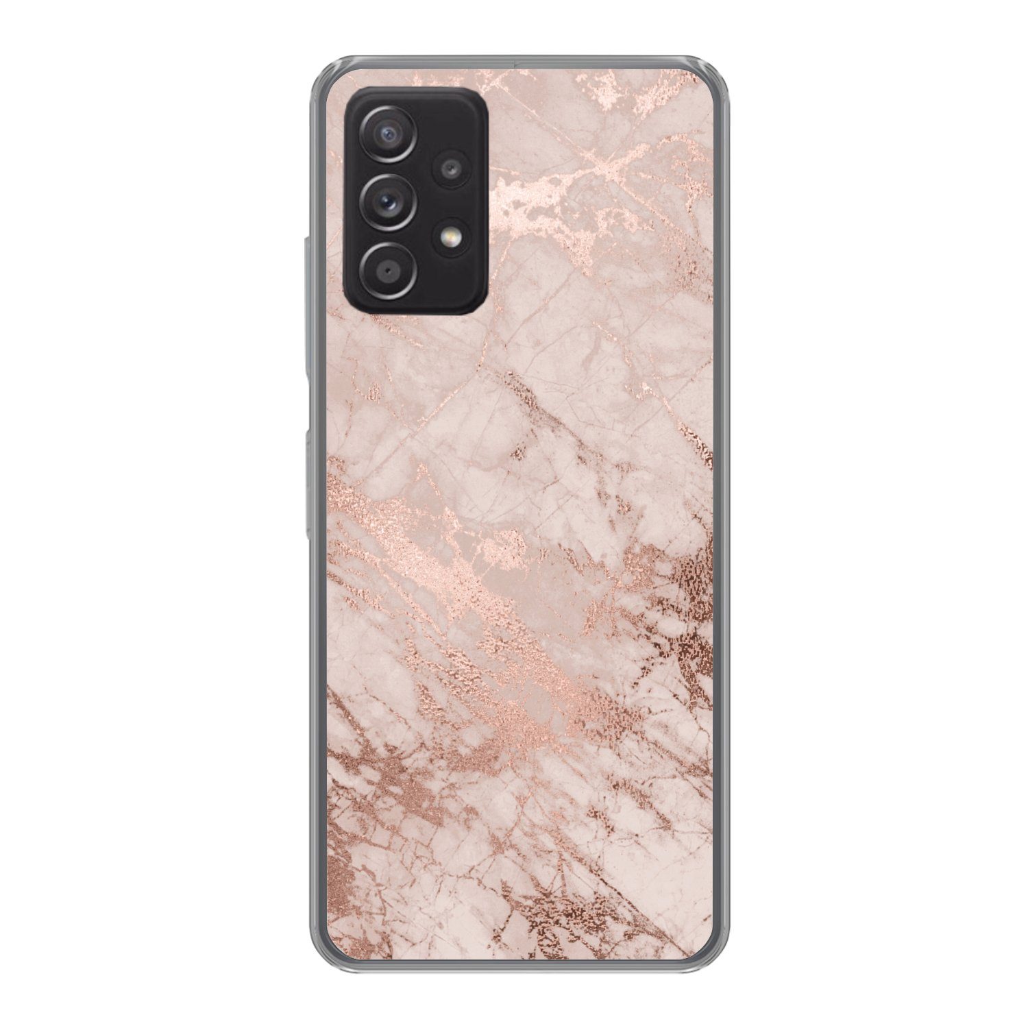 MuchoWow Handyhülle für Samsung Galaxy A33 5G Marmor - Rosa - Luxus - Marmoroptik - Glitze, Smartphone-Bumper, Print, Handy Schutzhülle Dünn